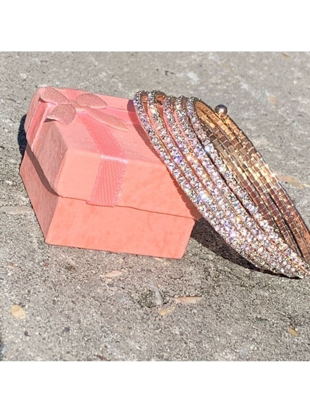 Rose Gold Cubic Zirconia Wrap Bracelet - Picture 2 of 7